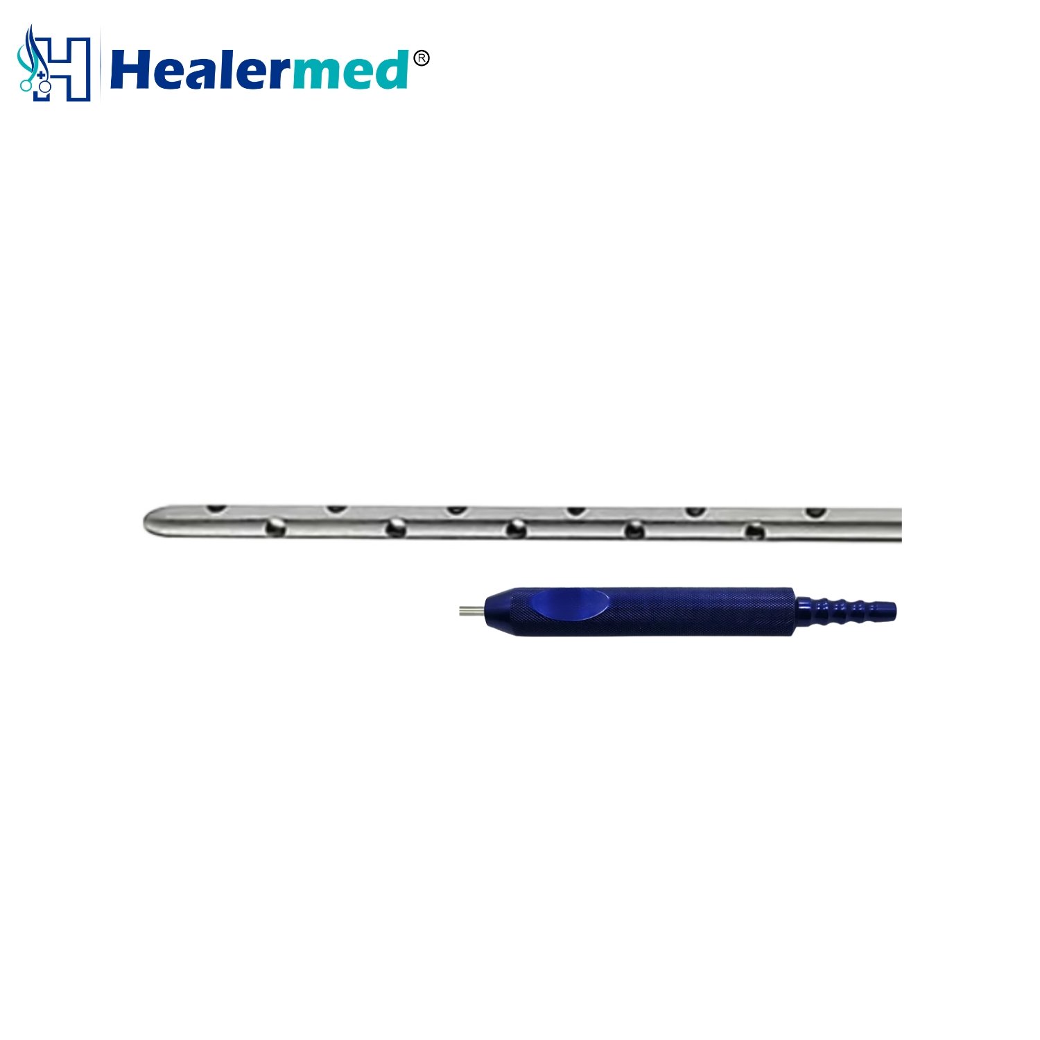 Tumescent infiltration cannula with integrated fixed power handle for liposuction surgery