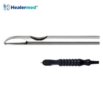 Lancet Tip One Central Hole Liposuction Cannula – Black Power Handle