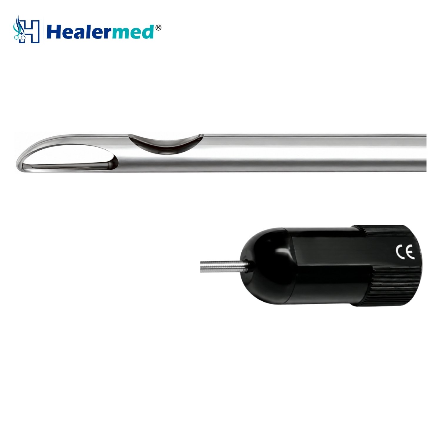 Lancet Tip One Central Hole liposuction cannula with Super Luer Lock hub, German stainless steel