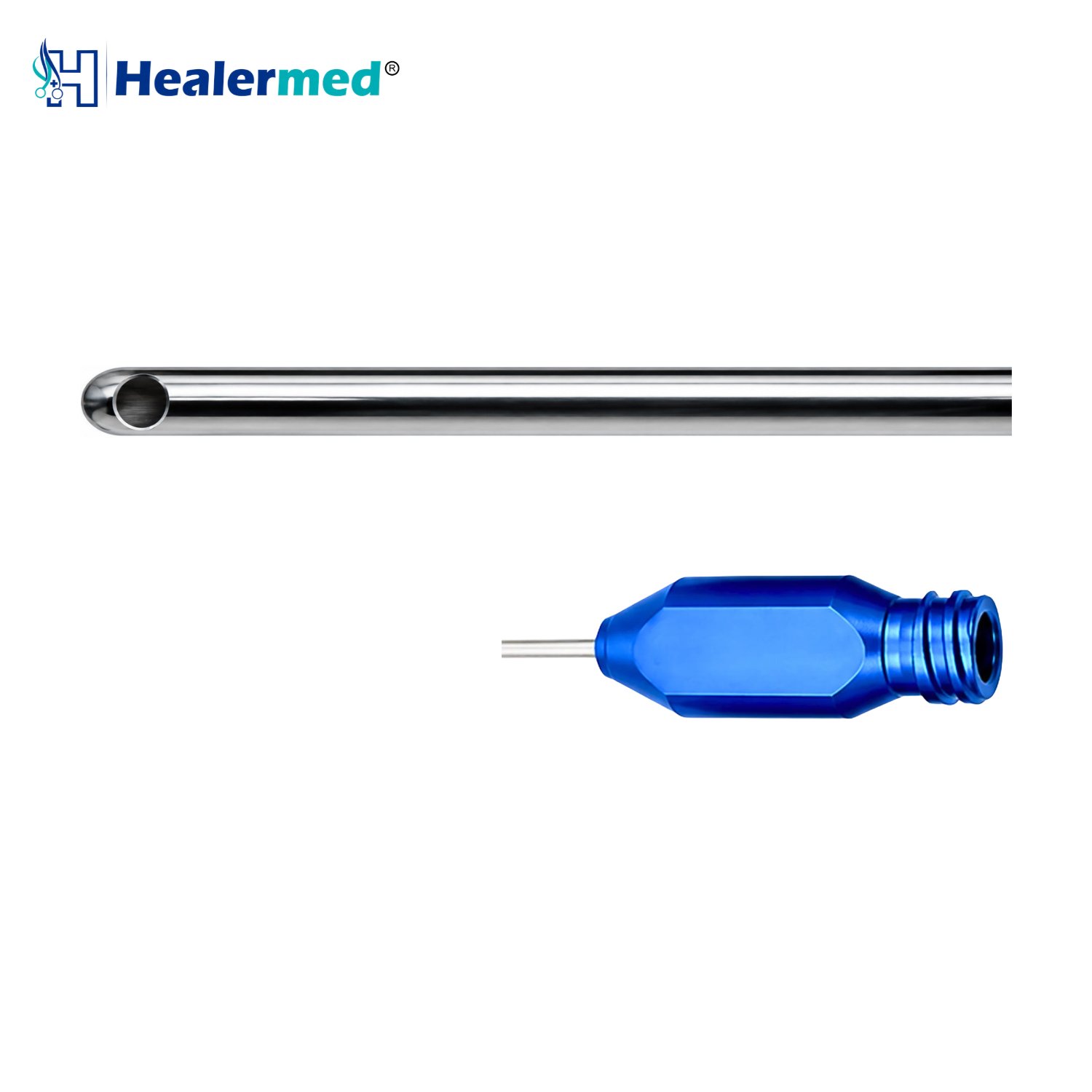 Little Round Hole Injector cannula with Luer Lock hub, German stainless steel