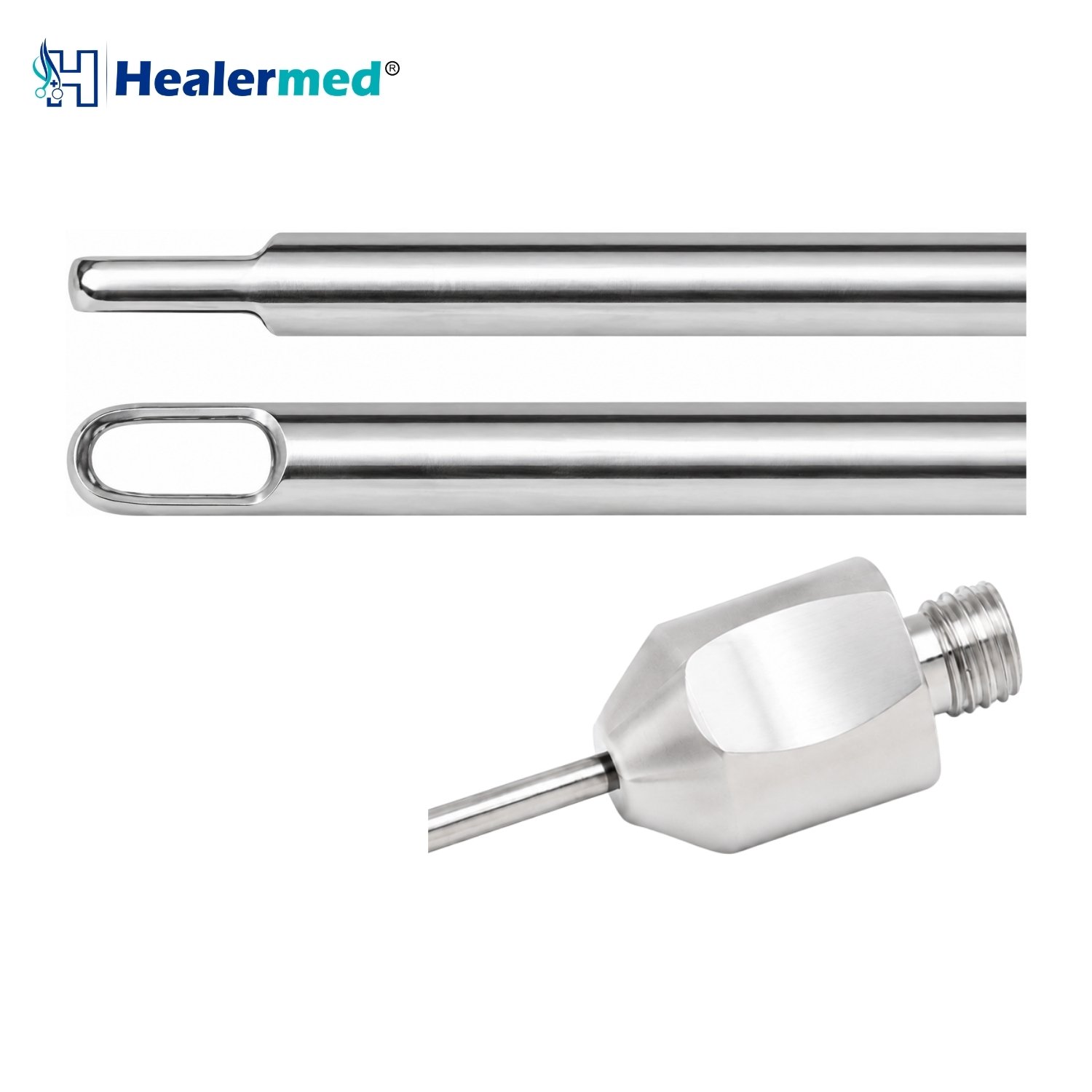 Long Hole Fat Aspiration Tip liposuction cannula with BeautiFill Laser Compatible hub, German stainless steel
