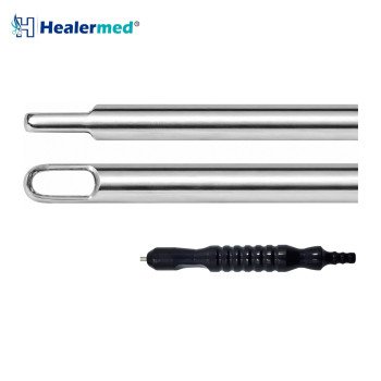 Long Hole Fat Aspiration Tip Liposuction Cannula – Black Power Handle