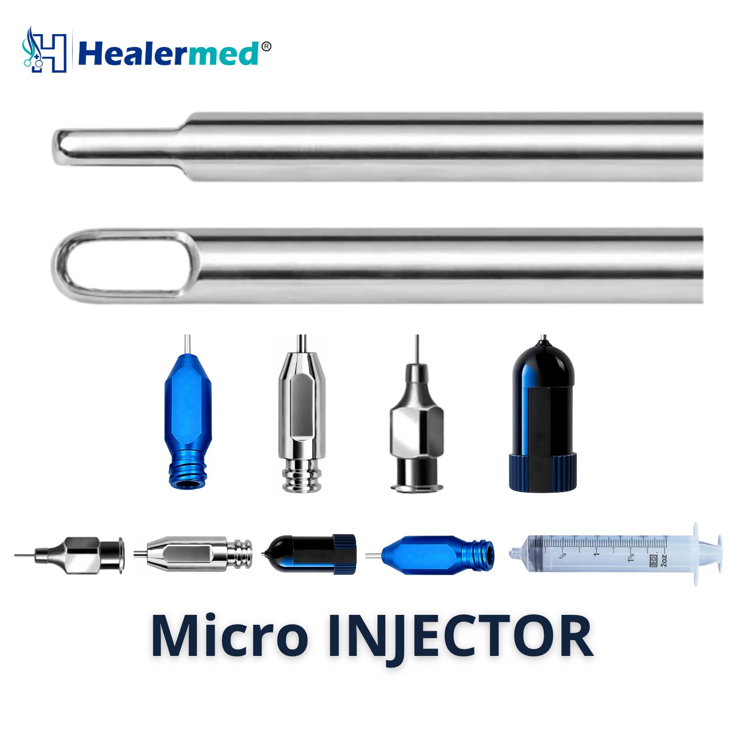 Long hole fat aspiration injector cannula, German stainless steel
