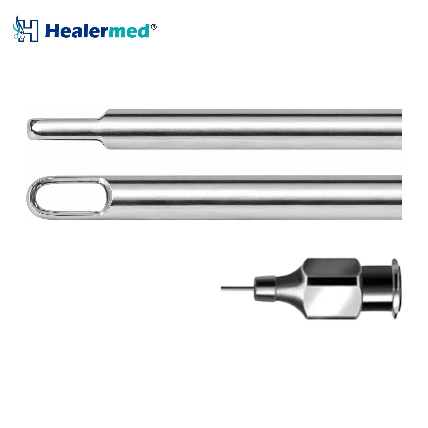 Long Hole Fat Aspiration Injector Cannula Universal Luer Lock | Healermed Instruments