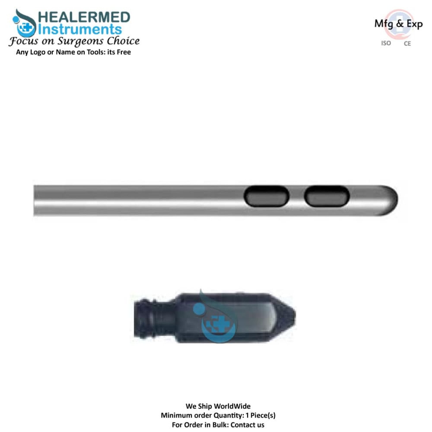 Bi Port Two Hole Liposuction Cannula Luer lock cannula Bi Port Two Hole Liposuction Cannula Luer lock cannula