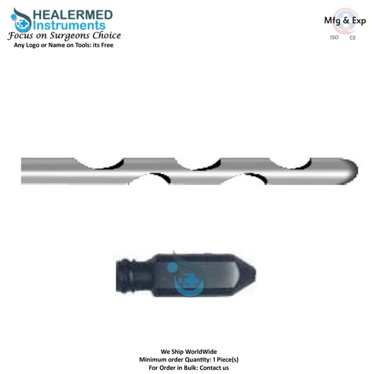 Cobra Liposuction General Suction Cannula Round Tip Luer lock cannula