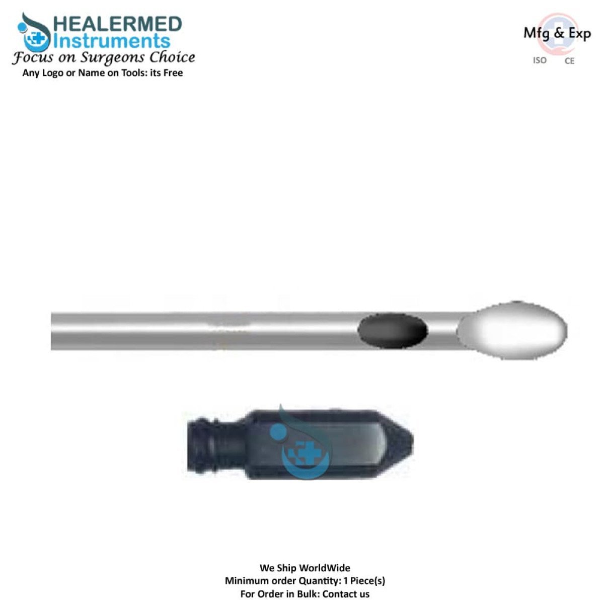 Single Central hole with Tapered Tip Liposuction cannula Luer lock cannula