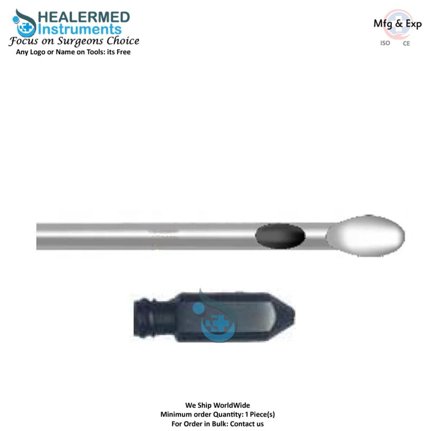 Single Central hole with Tapered Tip Liposuction cannula Luer lock cannula