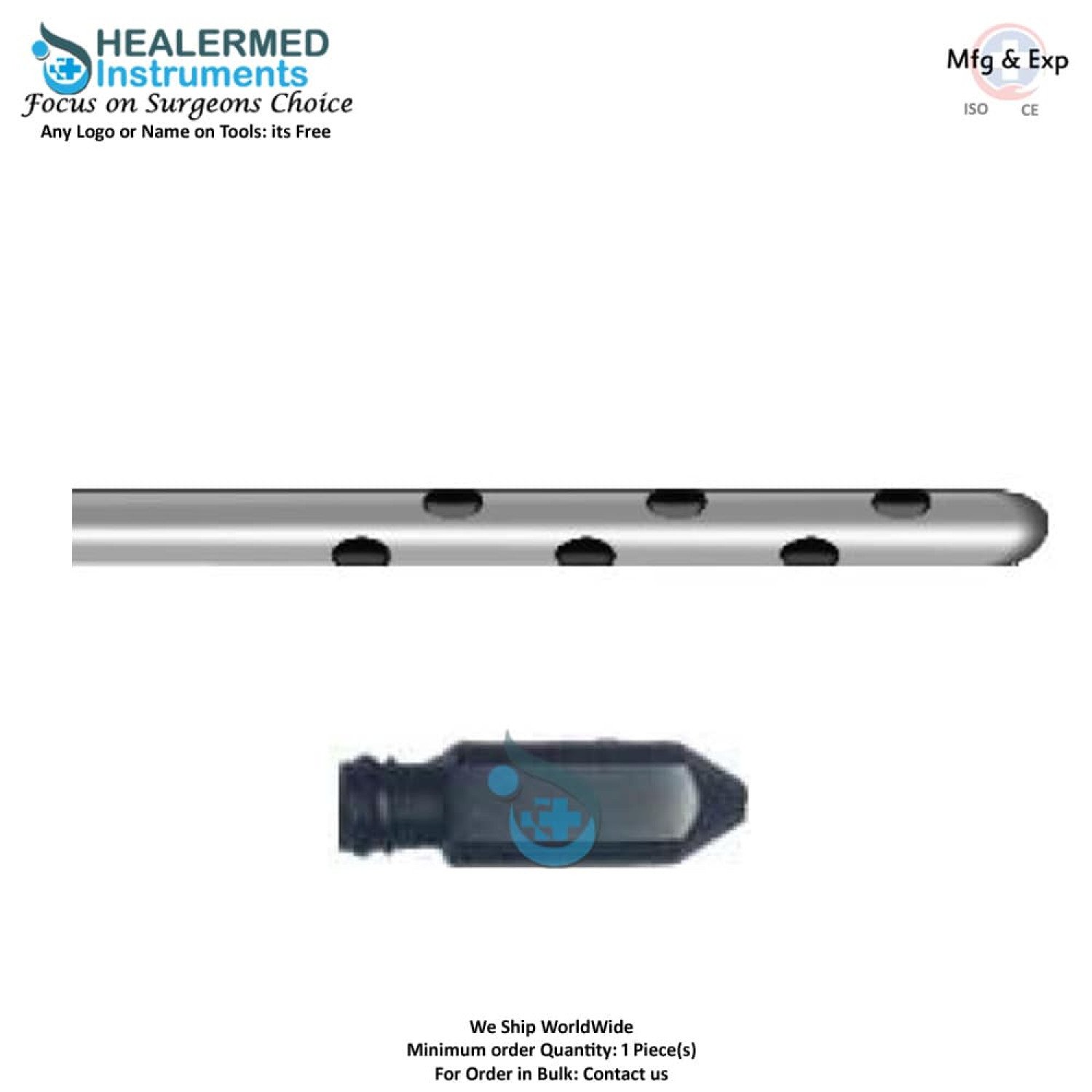 Six Zigzag Round Holes Liposuction Cannula Luer lock cannula