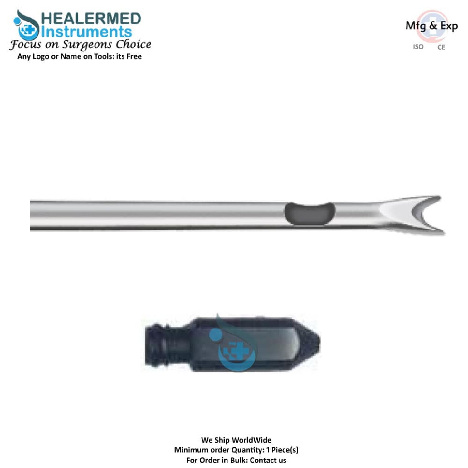 Toledo Injector Liposuction Cannula with central hole V Dissector Luer lock cannula Toledo Injector Liposuction Cannula with central hole V Dissector Luer lock cannula
