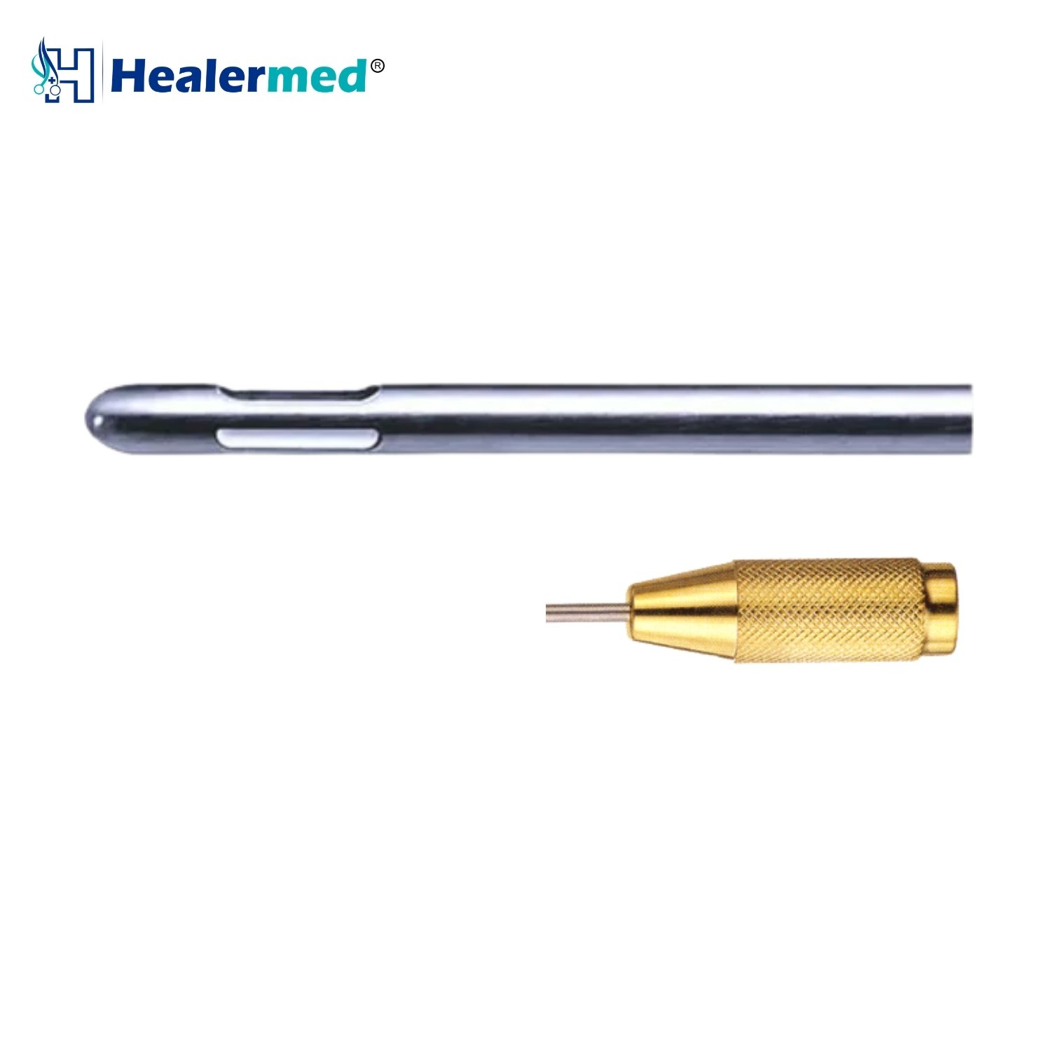 Threaded fitting Mercedes tip liposuction cannula, German stainless steel