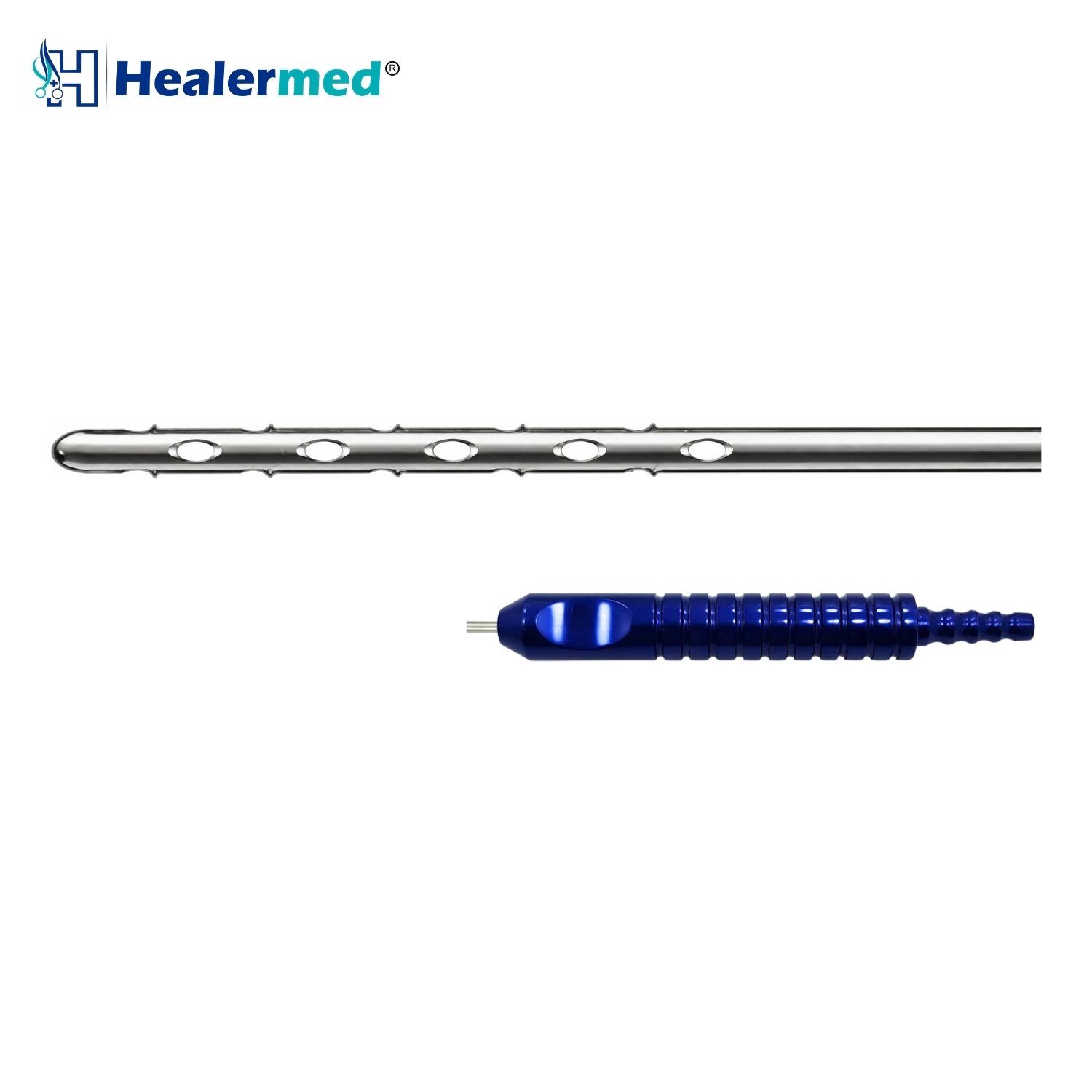 Multiport Speed Harvester Both End Sharp liposuction cannula with Grooved Power Handle hub, German stainless steel