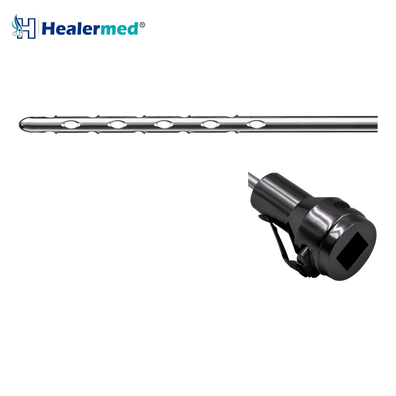 Multiport Speed Harvester Both End Sharp liposuction cannula with Vibrasat Quick Lock hub, German stainless steel