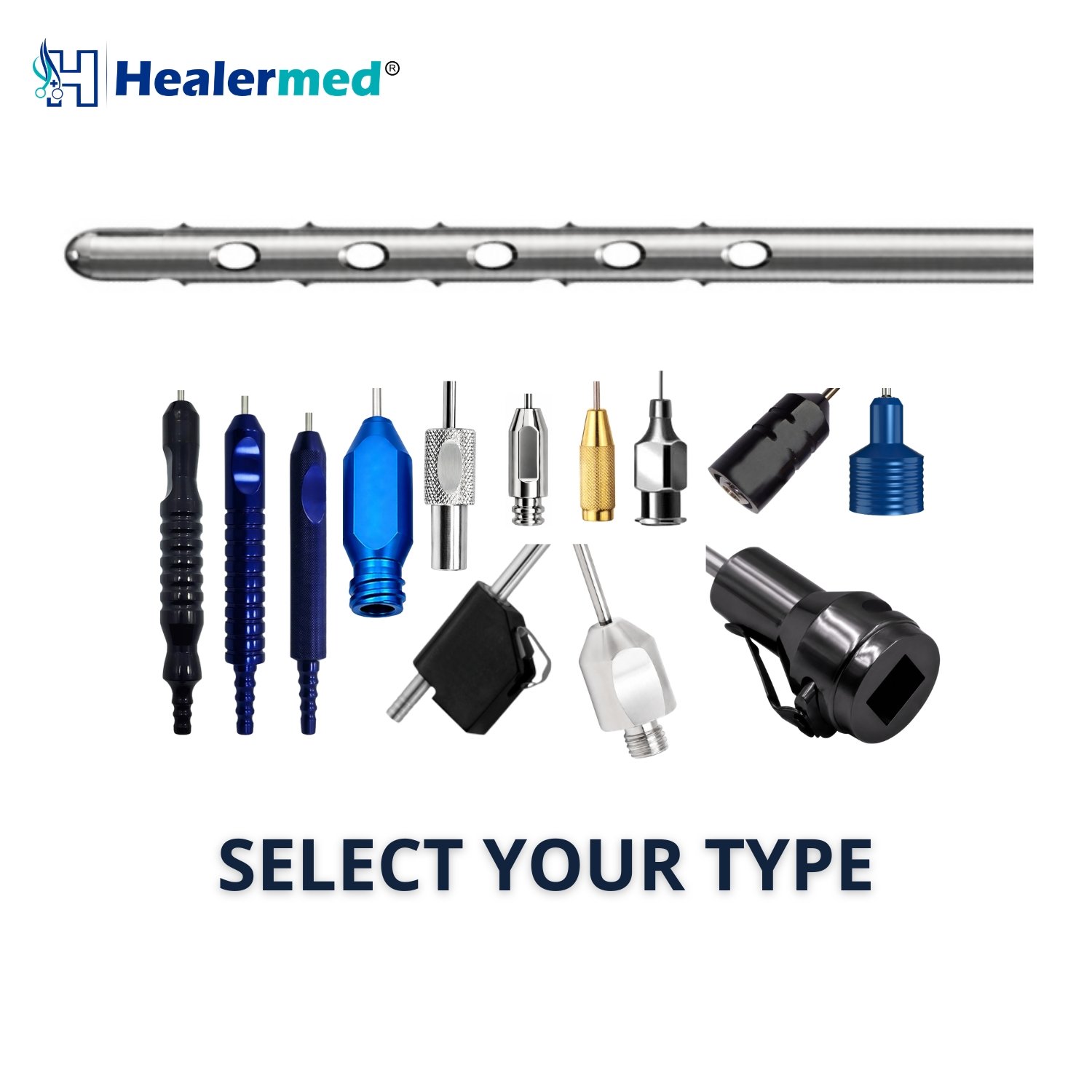 Multiport speed harvester liposuction cannula with one port end sharpened, German stainless steel