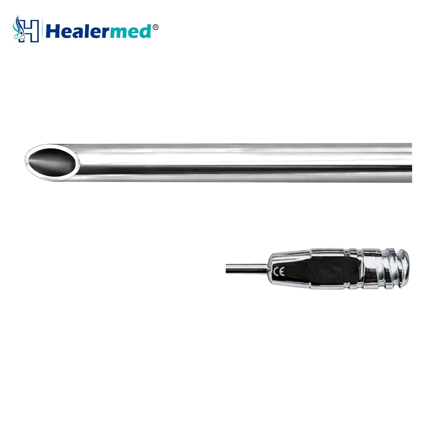 Oval Hole On Top liposuction cannula with Stainless Steel Luer Lock hub, German stainless steel
