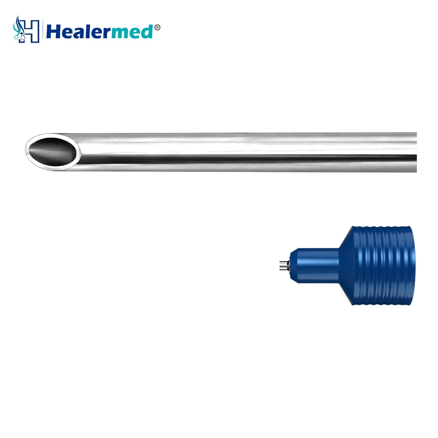 Oval Hole On Top liposuction cannula with Toomey Hub 60cc hub, German stainless steel
