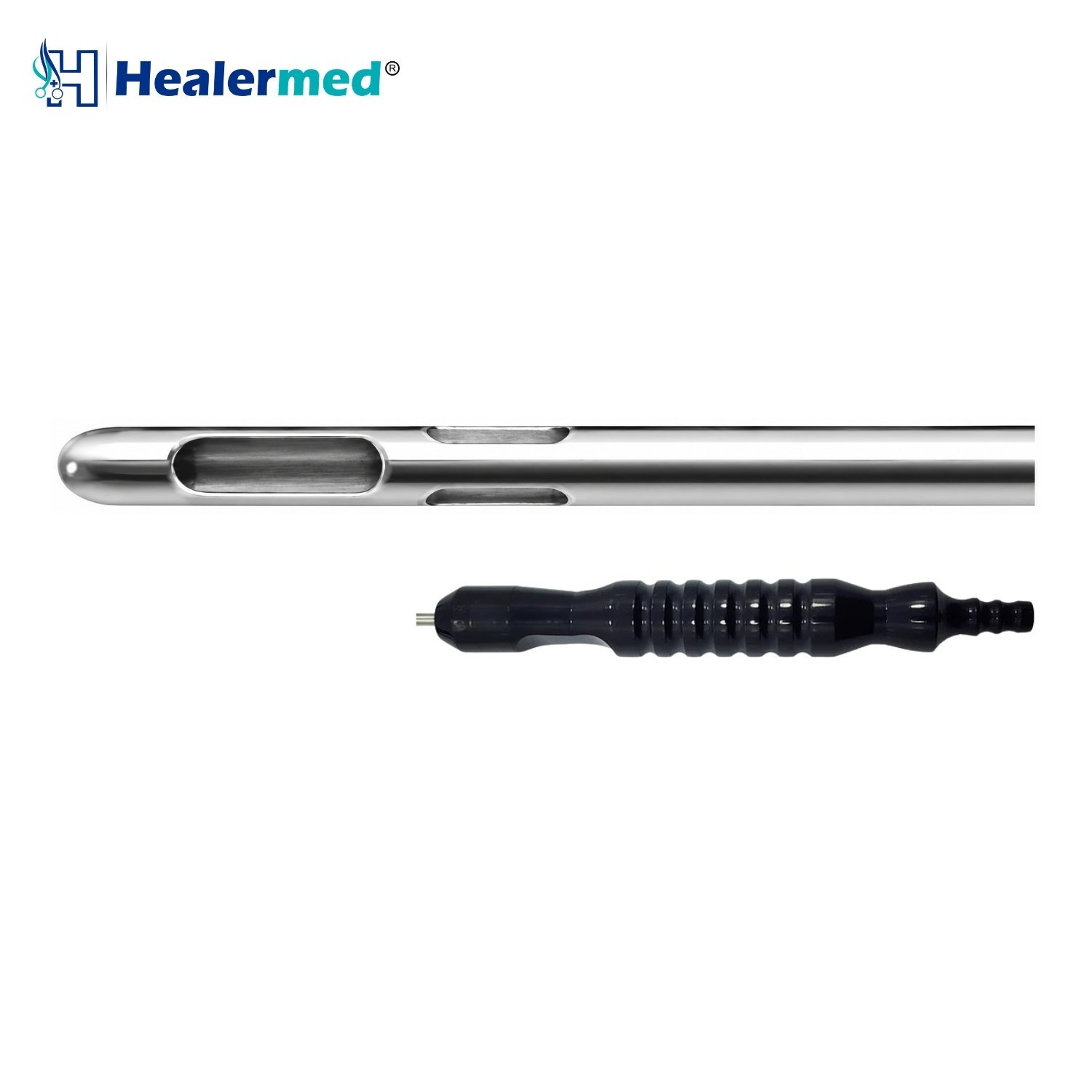 Black anodized handle pyramid hole liposuction cannula, German stainless steel