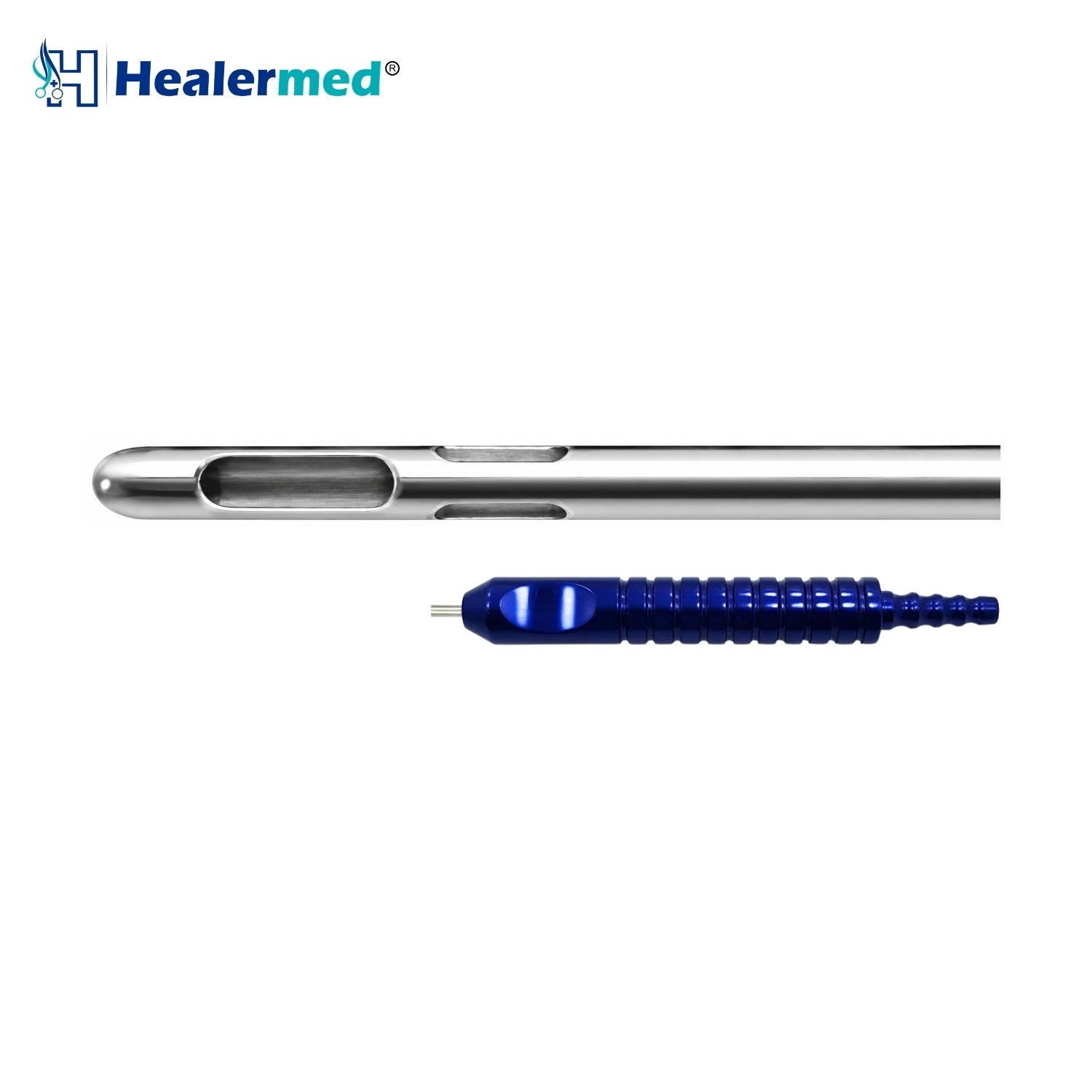 Grooved power handle pyramid hole liposuction cannula, German stainless steel