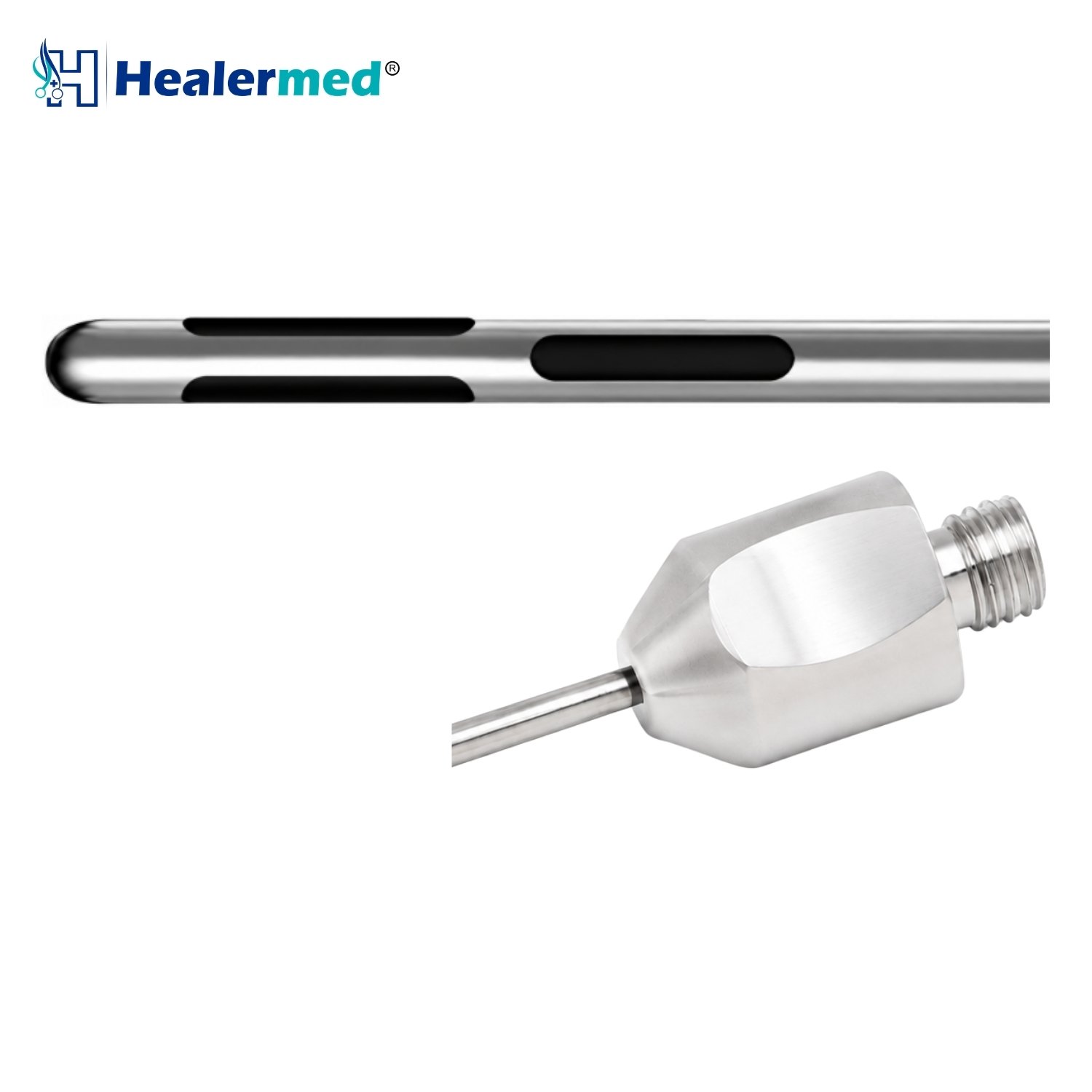 Reverse Pyramid liposuction cannula with BeautiFill Laser Compatible hub, German stainless steel