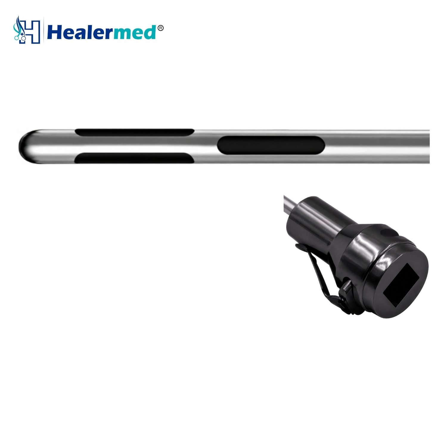Reverse Pyramid liposuction cannula with Vibrasat Quick Lock hub, German stainless steel