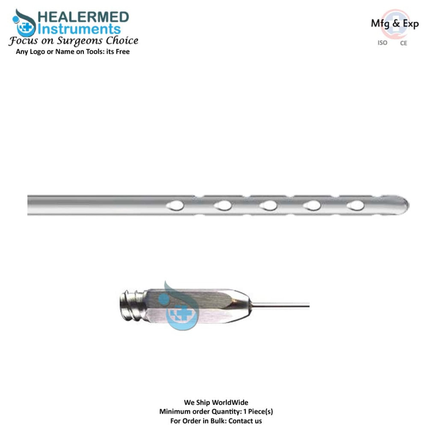 Multi Port Harvester Both End Bevel cannula stainless steel luer lock Multi Port Harvester Both End Bevel cannula stainless steel luer lock