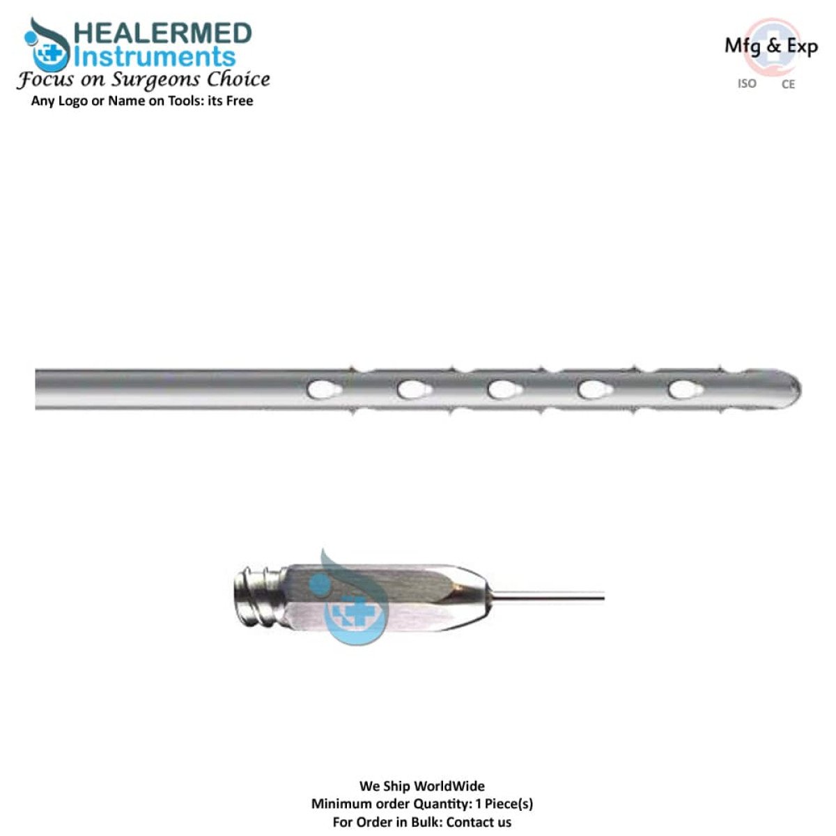 Multiport Speed Harvester One End Sharp Cannula stainless steel luer lock