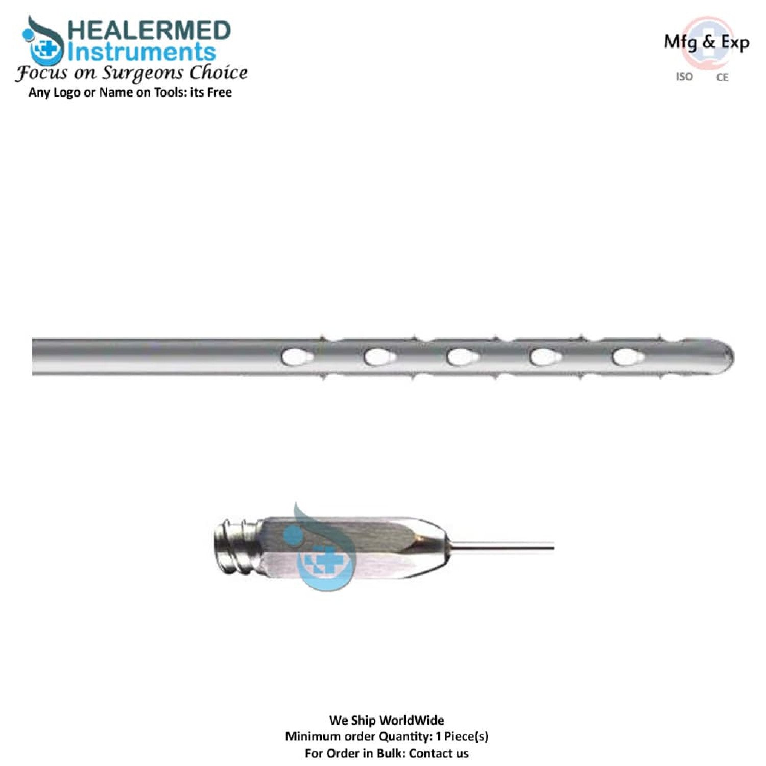 Multiport Speed Harvester One End Sharp Cannula stainless steel luer lock