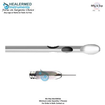 Three holes Two parallel one upper hole with spatula tip stainless steel luer lock