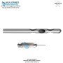 Two Parallel upper one central and two parallel lower holes cannula stainless steel luer lock