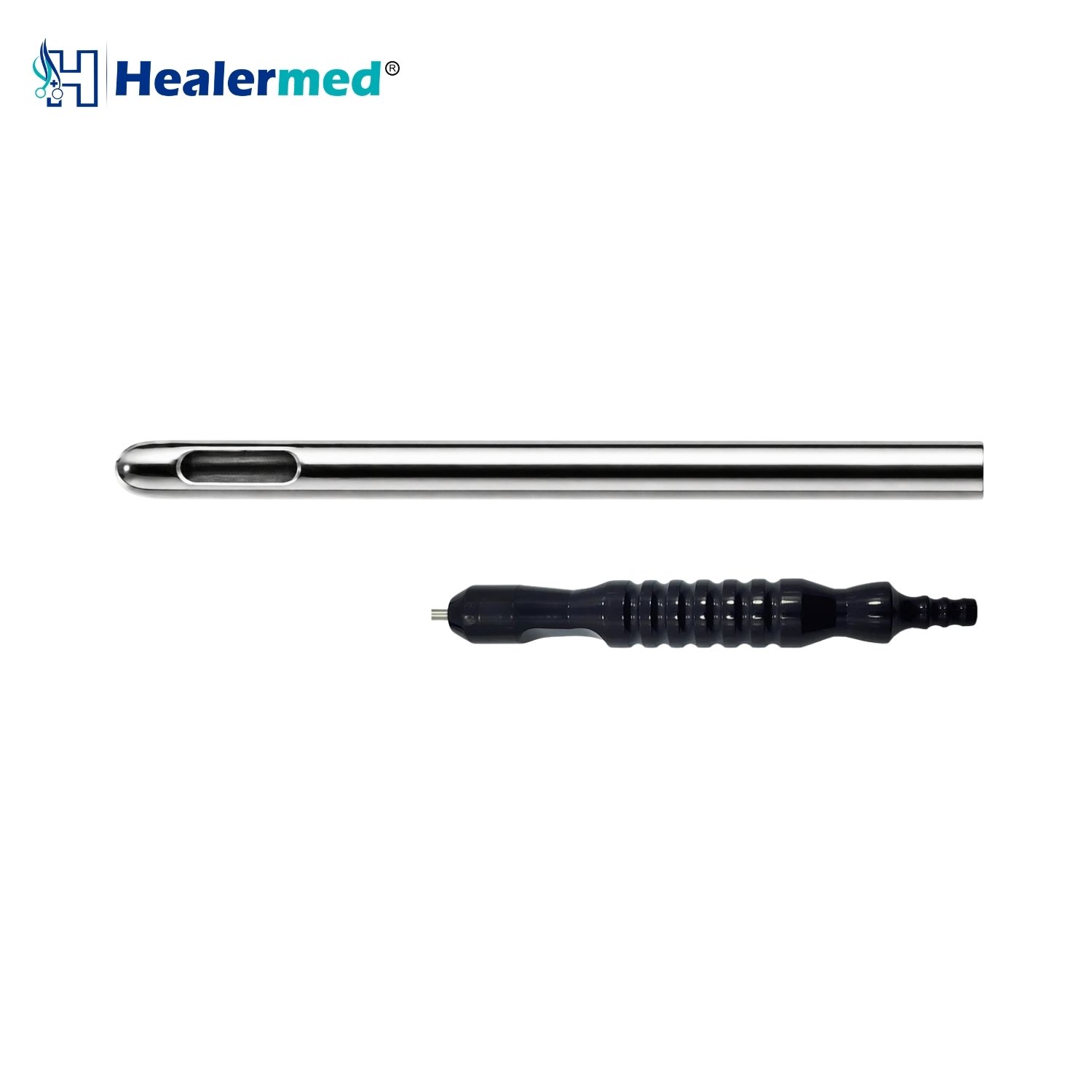 Black anodized handle single hole liposuction cannula, German stainless steel