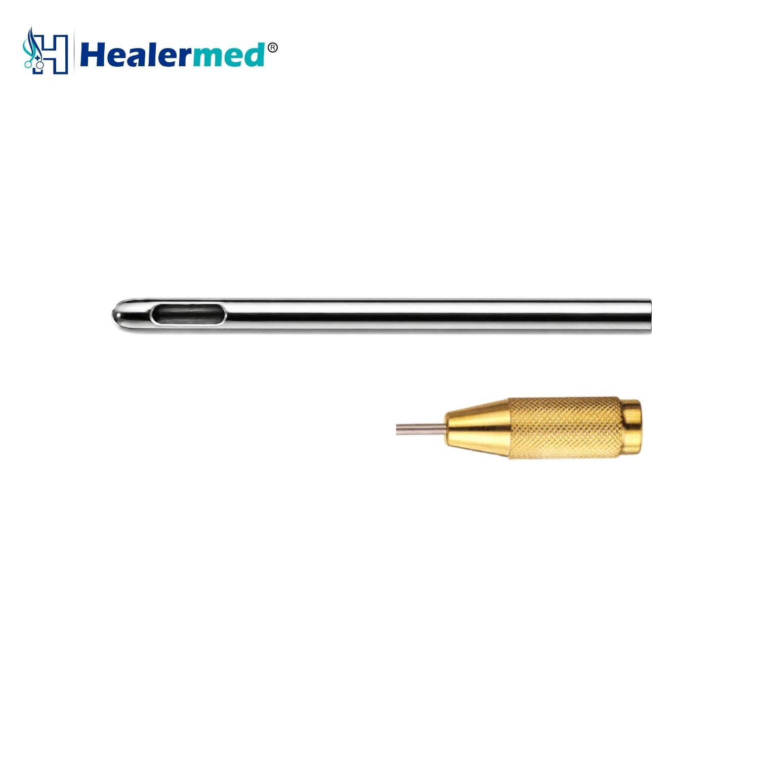 Threaded fitting single hole liposuction cannula, German stainless steel