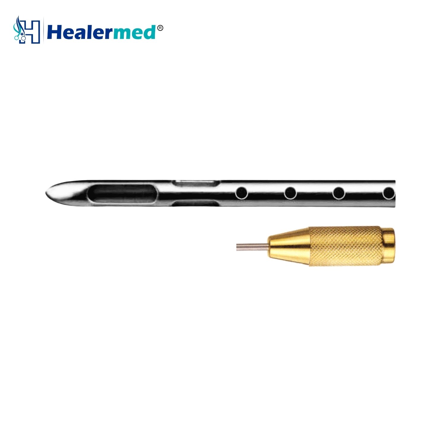 Threaded fitting Stevens style liposuction cannula, German stainless steel