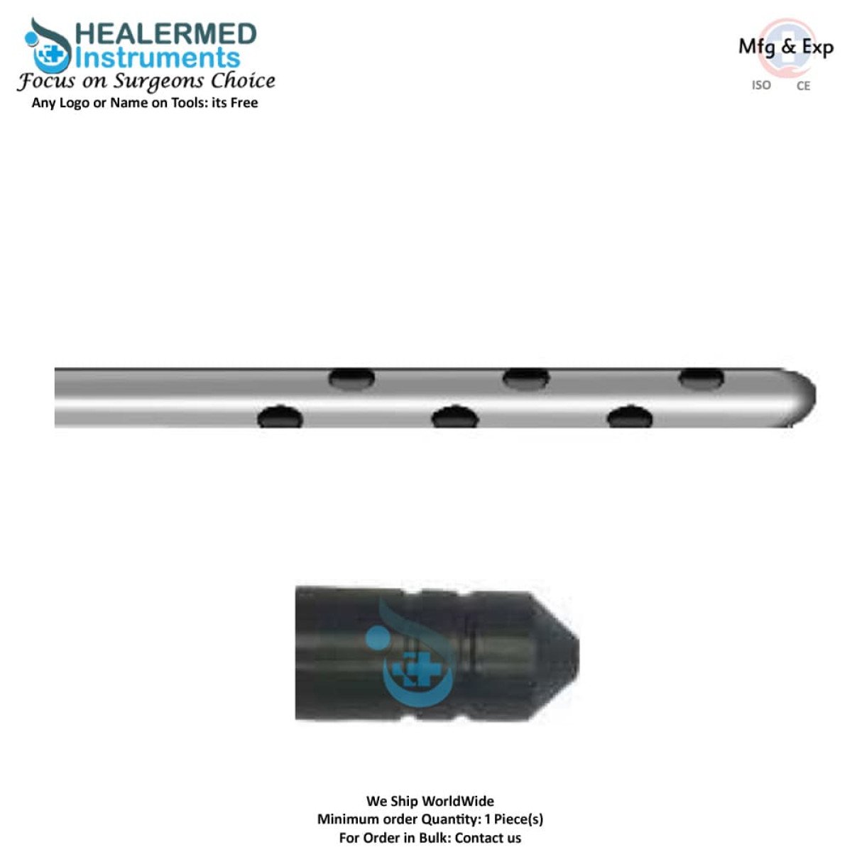 Six Zigzag Round Holes Liposuction Cannula Super Luer lock