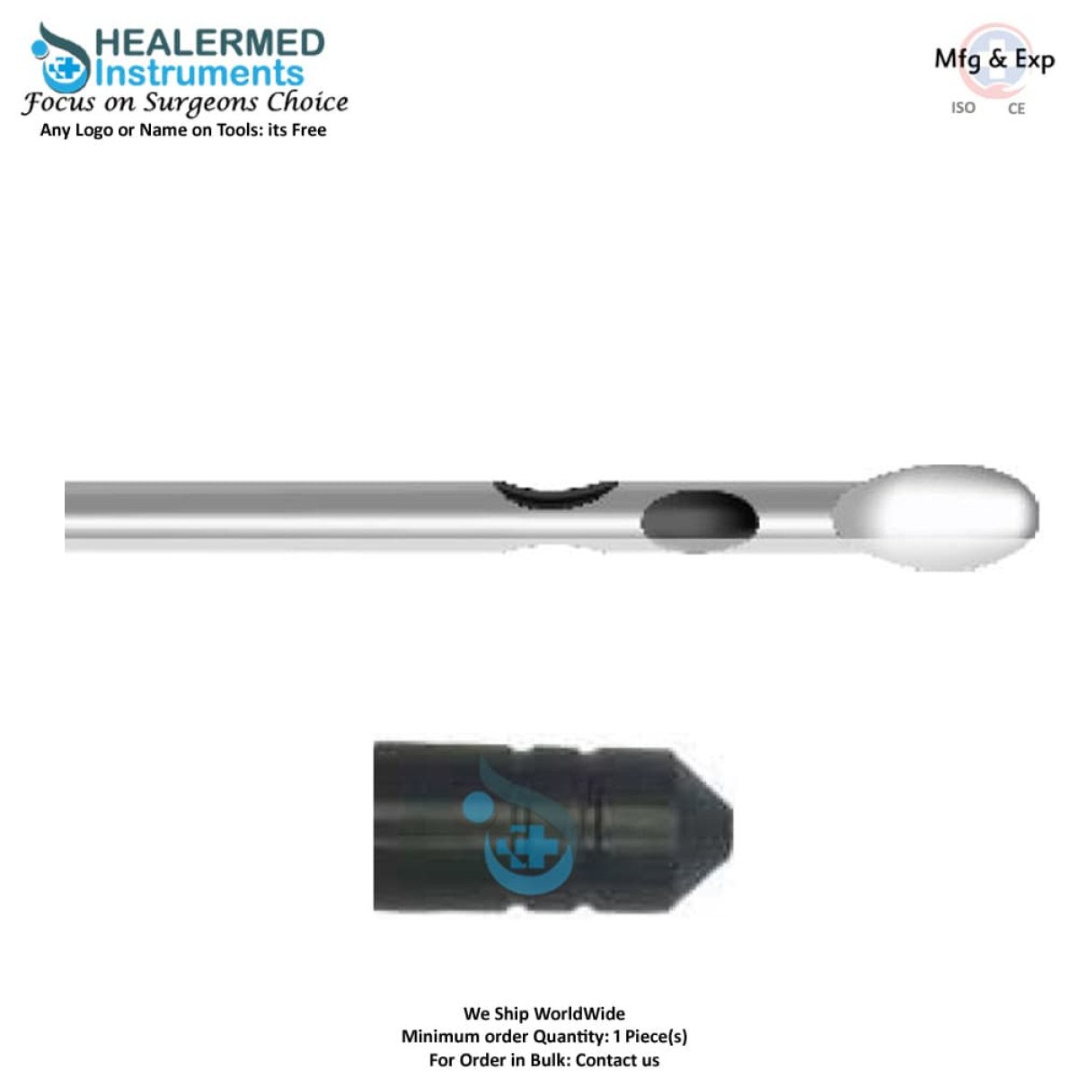 Three holes Two parallel one upper hole with spatula tip Super Luer lock