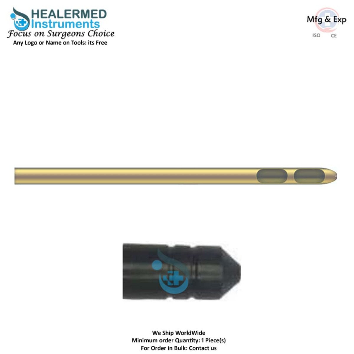 Two Hole Injector Cannula Super Luer lock