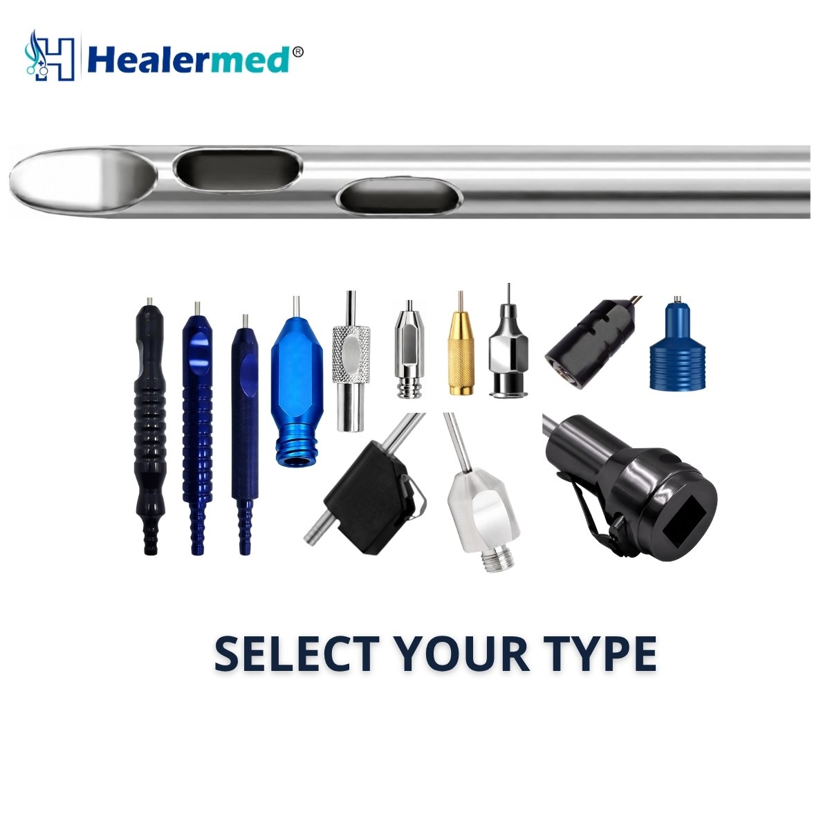 Tapered Tip Two Spiral Holes Liposuction Cannulas