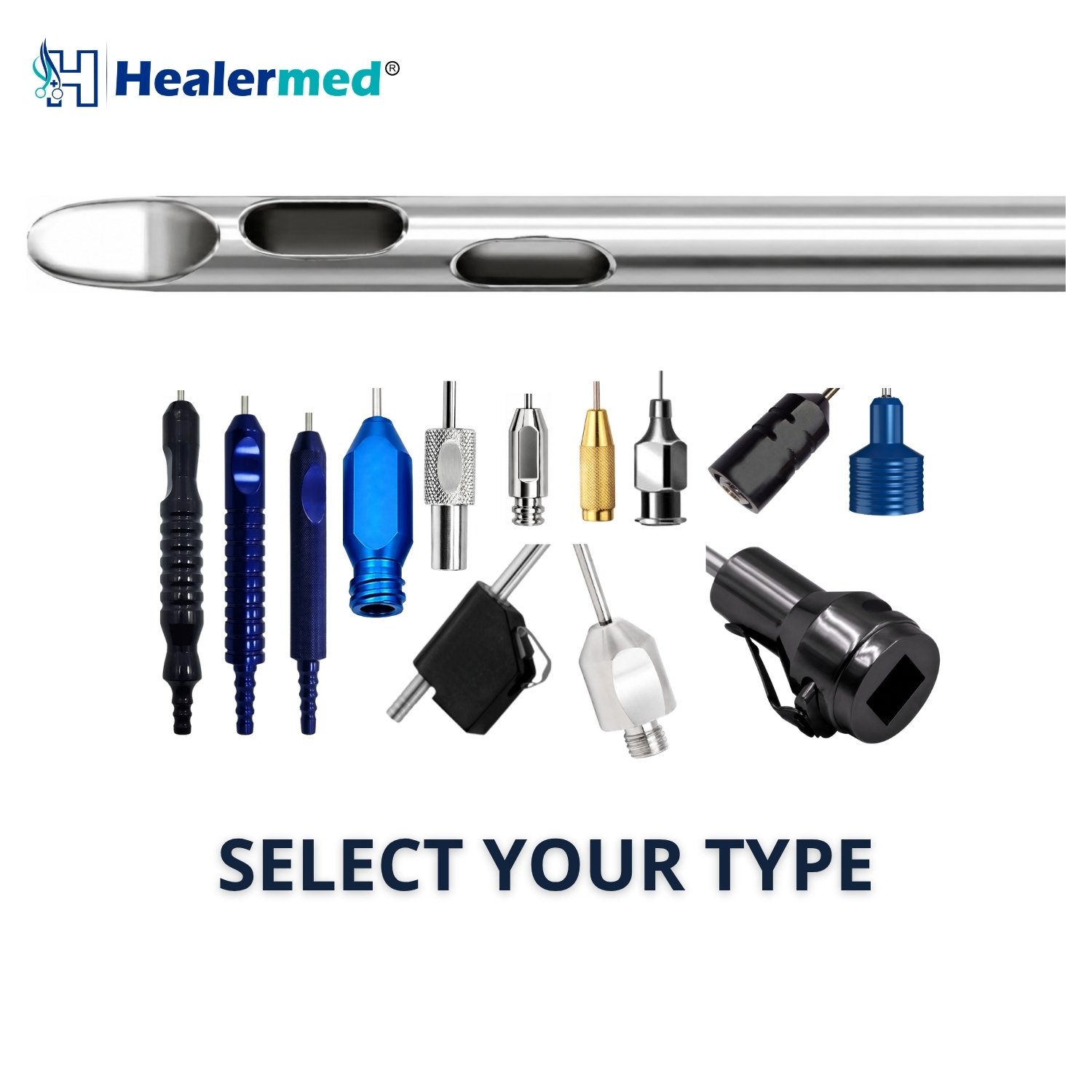 Tapered tip two spiral holes liposuction cannula, German stainless steel