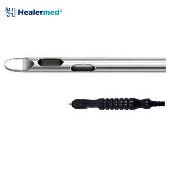 Tapered Tip Two Spiral Holes Liposuction Cannula – Black Power Handle