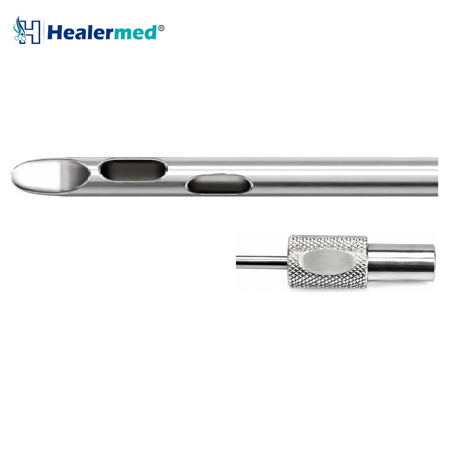 Tapered tip two spiral holes liposuction cannula, German stainless steel