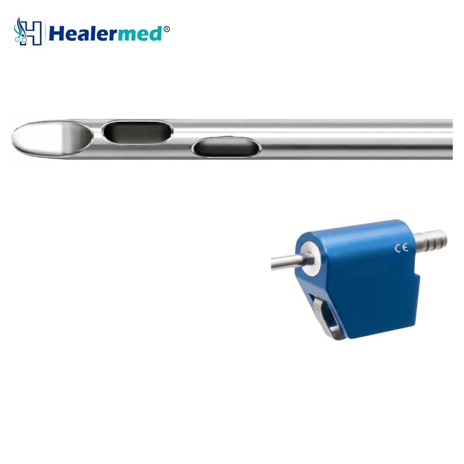 Tapered tip two spiral holes liposuction cannula, German stainless steel