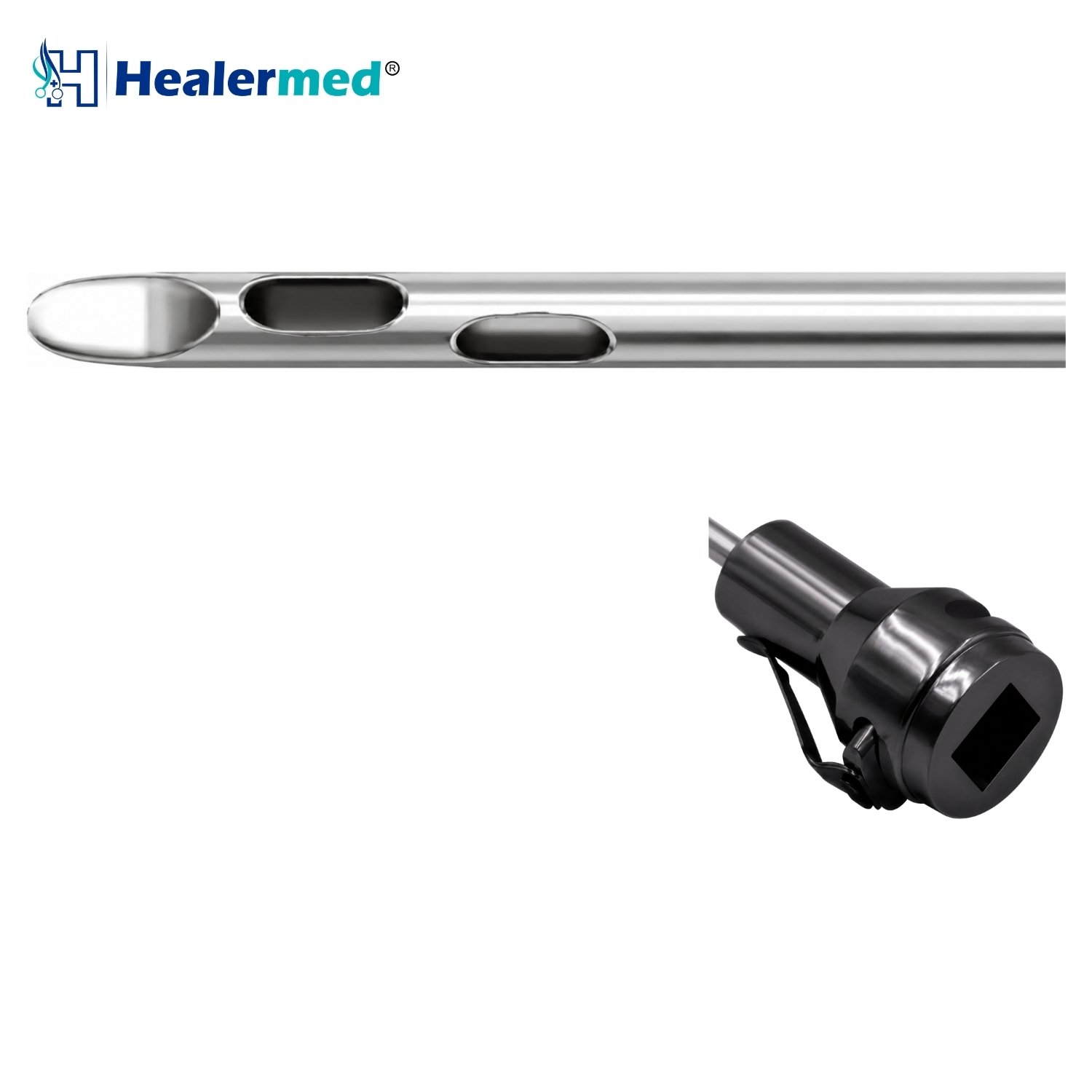 Tapered tip two spiral holes liposuction cannula, German stainless steel
