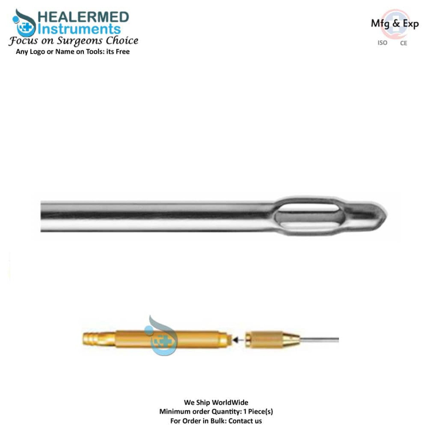 Basket Shaped Liposuction Cannula with threaded hub connector