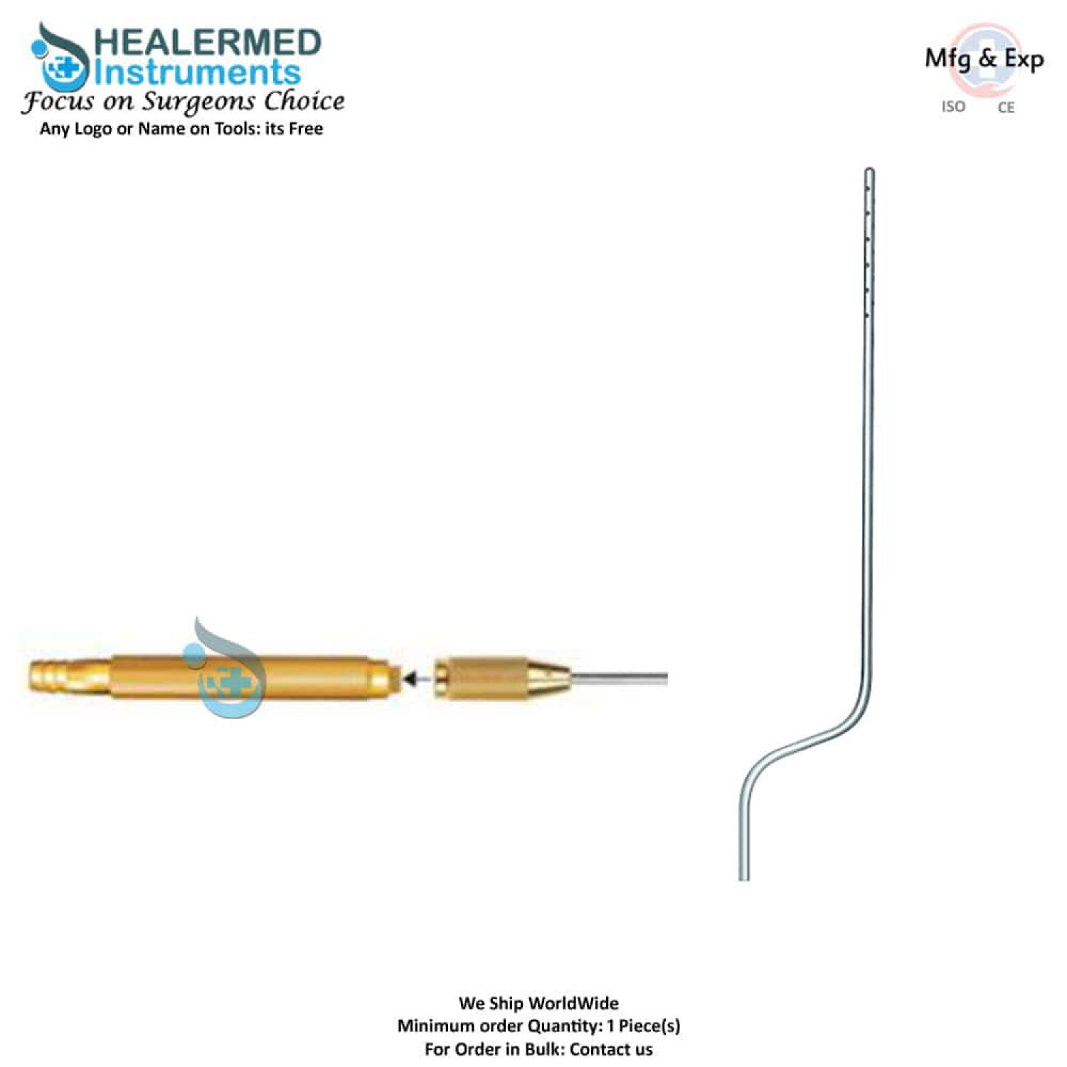 Tumescent Bayonet Infiltration Cannula with threaded hub connector Tumescent Bayonet Infiltration Cannula with threaded hub connector