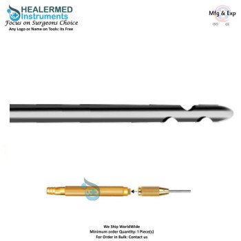 General suction Liposuction cannula with Three Zig zag holes with threaded hub connector