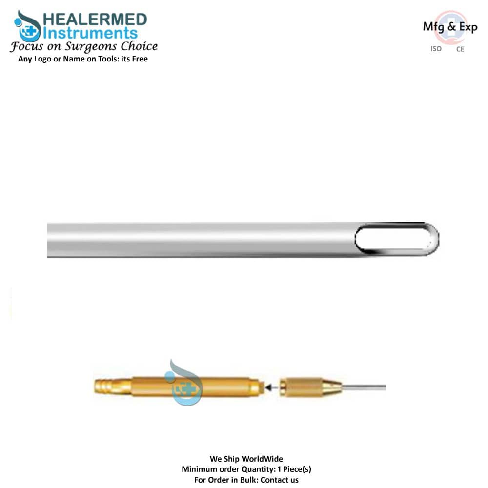 Single open square hole Liposuction cannula Luer lock cannula with threaded hub connector