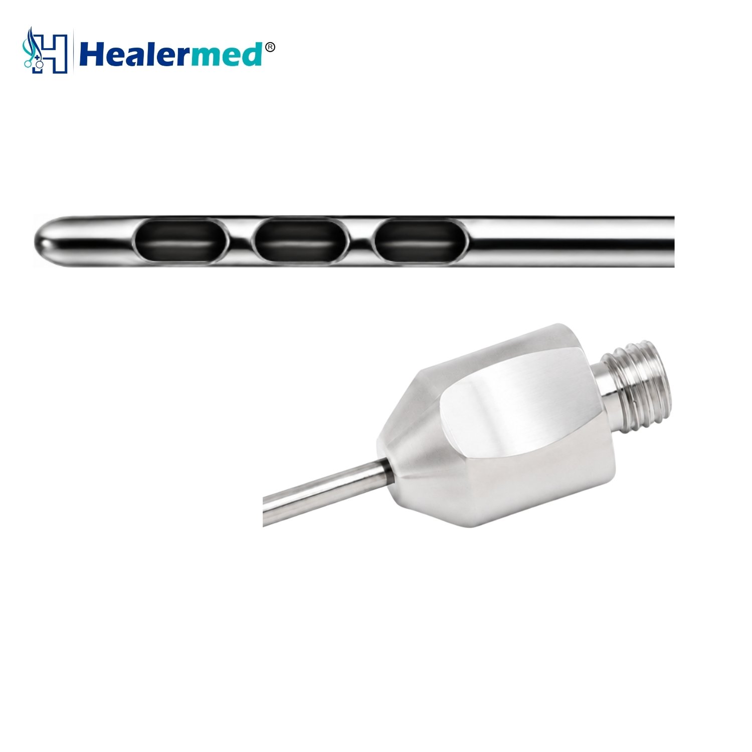 BeautiFill laser compatible Three Port In Line Liposuction Cannula, German stainless steel