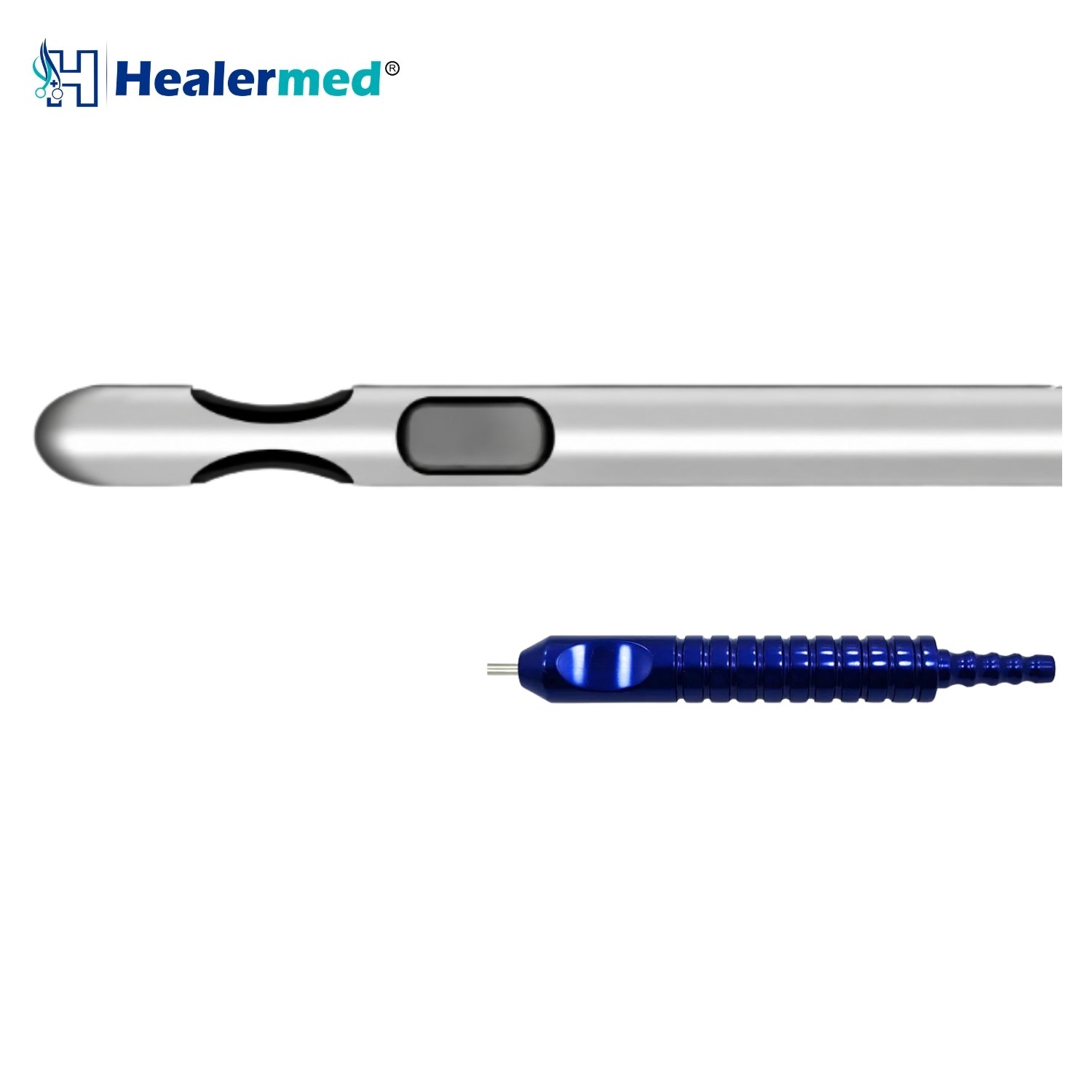 Two parallel ports one central port liposuction cannula with leading parallel pair, German stainless steel