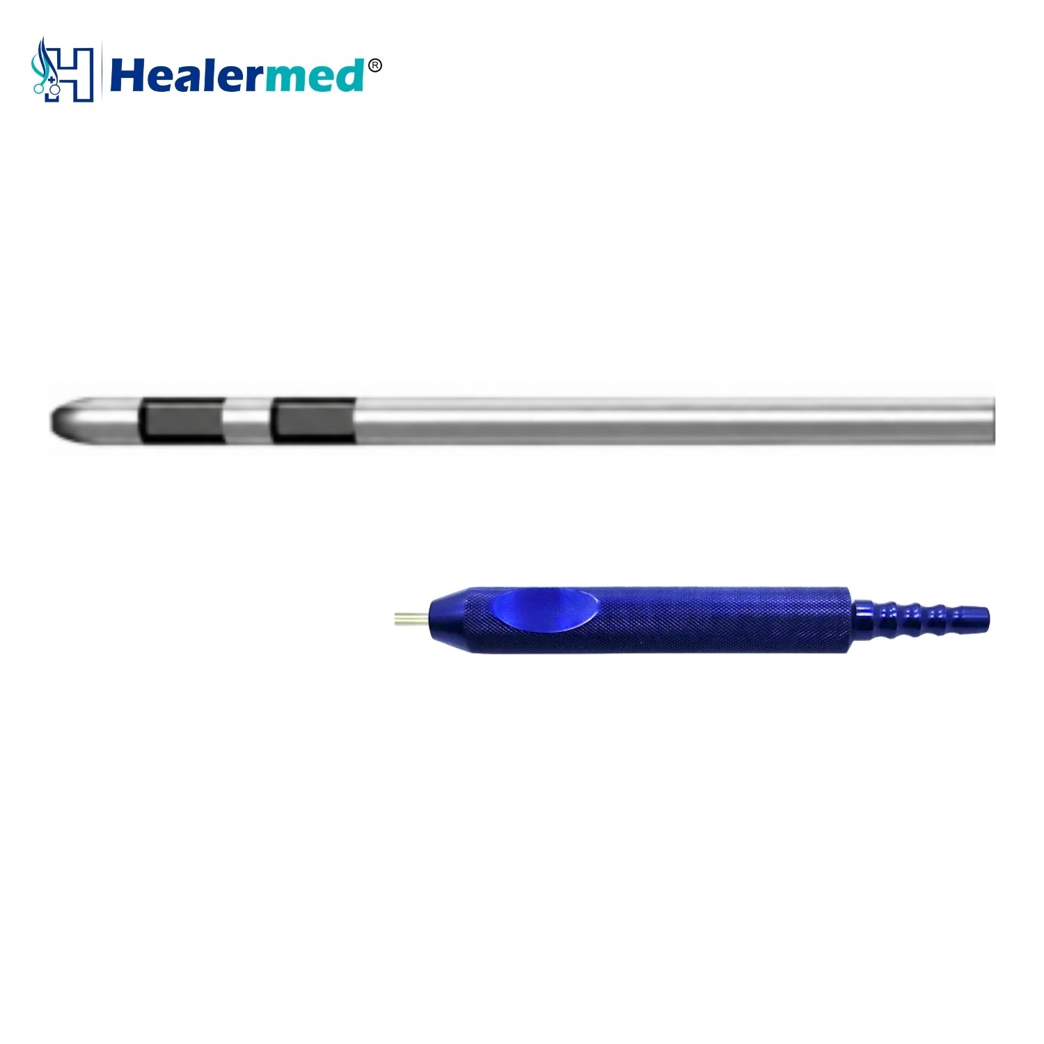 Two square ports in line liposuction cannula with square openings, German stainless steel