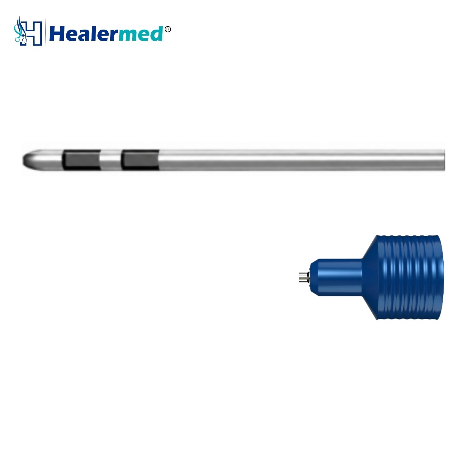 Two square ports in line liposuction cannula with square openings, German stainless steel