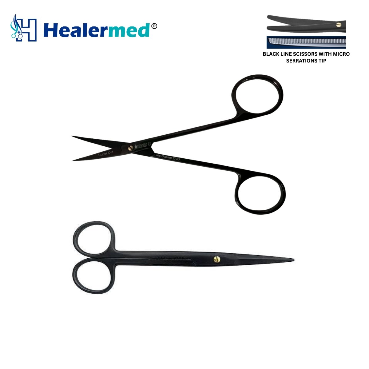 Complete Hard Black Line Plastic Surgery Scissors